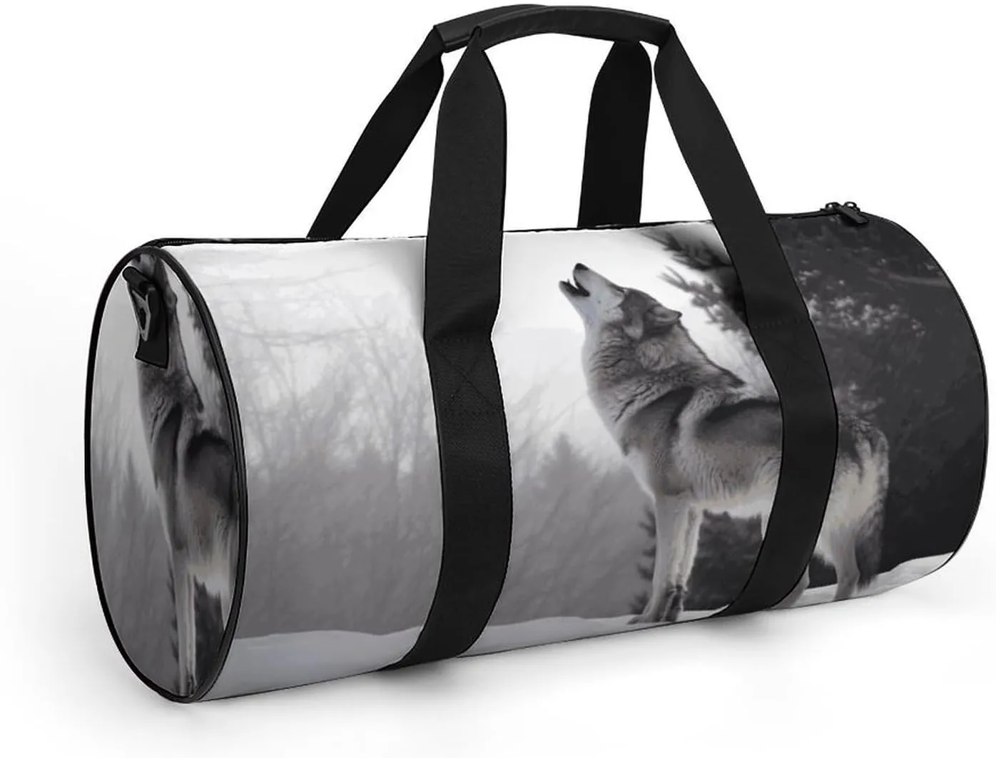 Gym Bag for Men Women Howling Wolf Duffel Bag Overnight Bag with Compartment Gym Sackpac