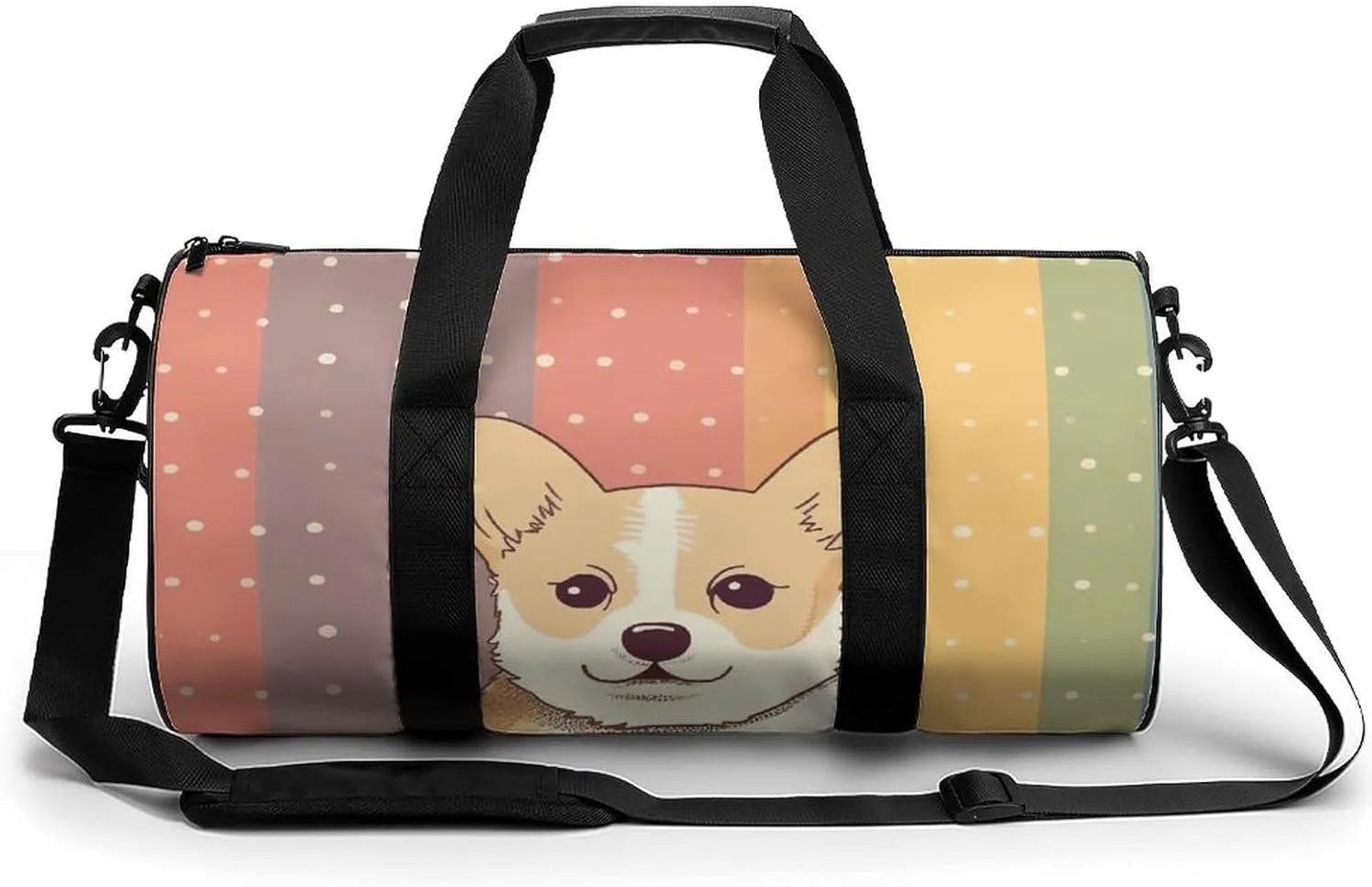 Gym Bag for Men Women Little Corgi Duffel Bag Overnight Bag with Compartment Gym Sackpac