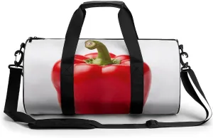 Gym Bag for Men Women Red Bell Pepper Duffel Bag Overnight Bag with Compartment Gym Sackpac