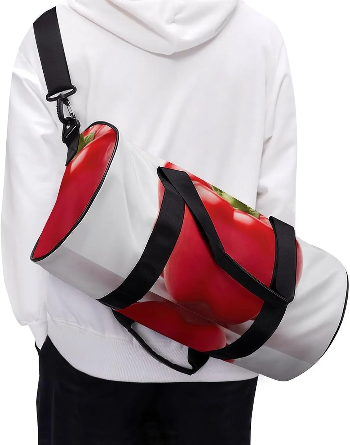 Gym Bag for Men Women Red Bell Pepper Duffel Bag Overnight Bag with Compartment Gym Sackpac