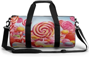 Gym Bag for Men Women Sweet Candy Duffel Bag Overnight Bag with Compartment Gym Sackpac