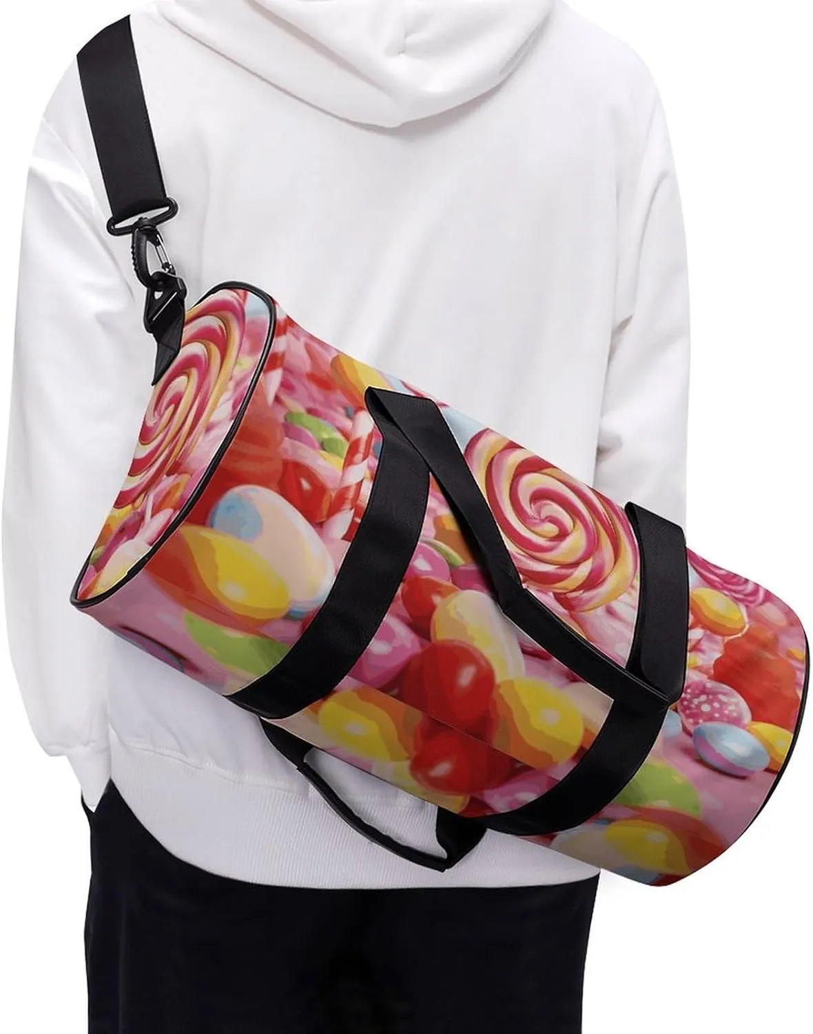 Gym Bag for Men Women Sweet Candy Duffel Bag Overnight Bag with Compartment Gym Sackpac