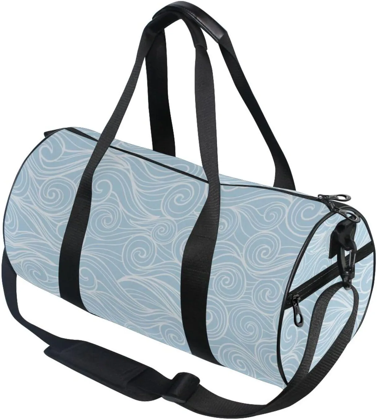 Gym Bag,Sports Duffle Bag,Cute Gym Bags with Inner Pocket,Weekender Travel Bag For Sport Workout Women Men,17.6x9 IN Blue Curve