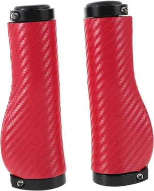 HANABASS 1 Pair Ergonomic Shock Absorbing Handlebar Grips Slip PU Leather Mountain Bike Grips for Enhanced Control Hand Sewn Design Easy Installation for Cycling Adventures