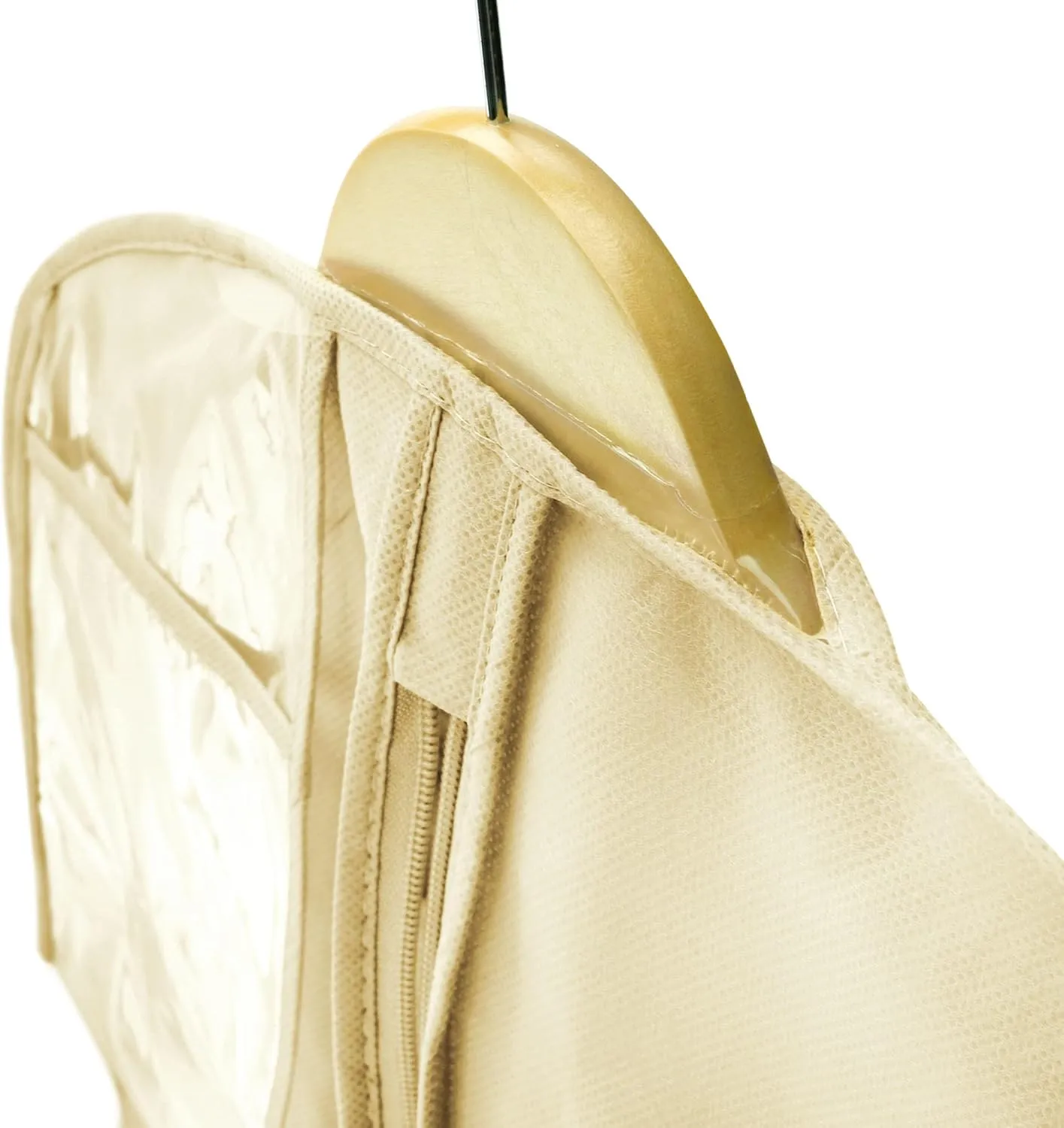HANGERWORLD 72inch Breathable Wedding Gown Long Dress Hanging Garment Bag Cover for Closet Storage (Ivory)