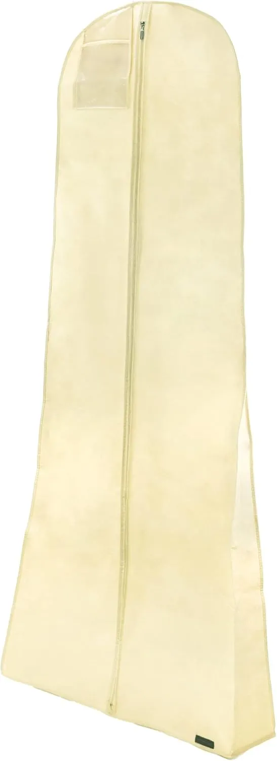 HANGERWORLD 72inch Breathable Wedding Gown Long Dress Hanging Garment Bag Cover for Closet Storage (Ivory)