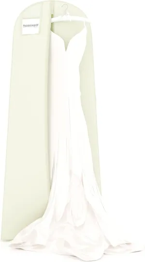 HANGERWORLD 72inch Breathable Wedding Gown Long Dress Hanging Garment Bag Cover for Closet Storage (Ivory)