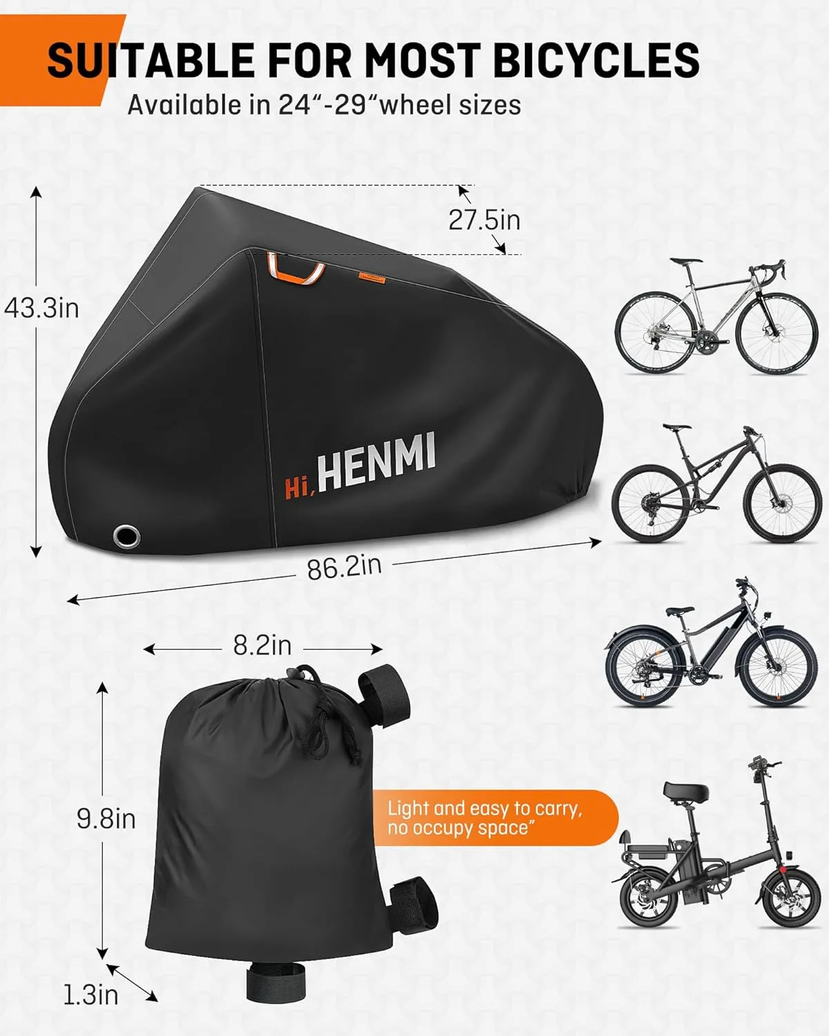 Heavy Duty 420D Waterproof Bicycle Cover - Outdoor Protection for eBike, Mountain, Road, Hybrid & More