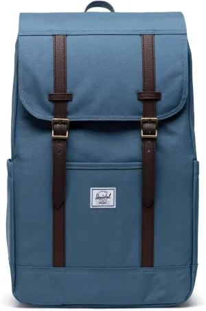 Herschel Retreat Vintage Backpack – 23L Travel, Work & College Bag, Fits 16" Laptop, Padded Straps, Water Bottle Pocket, Durable Backpack for Men & Women, Steel Blue