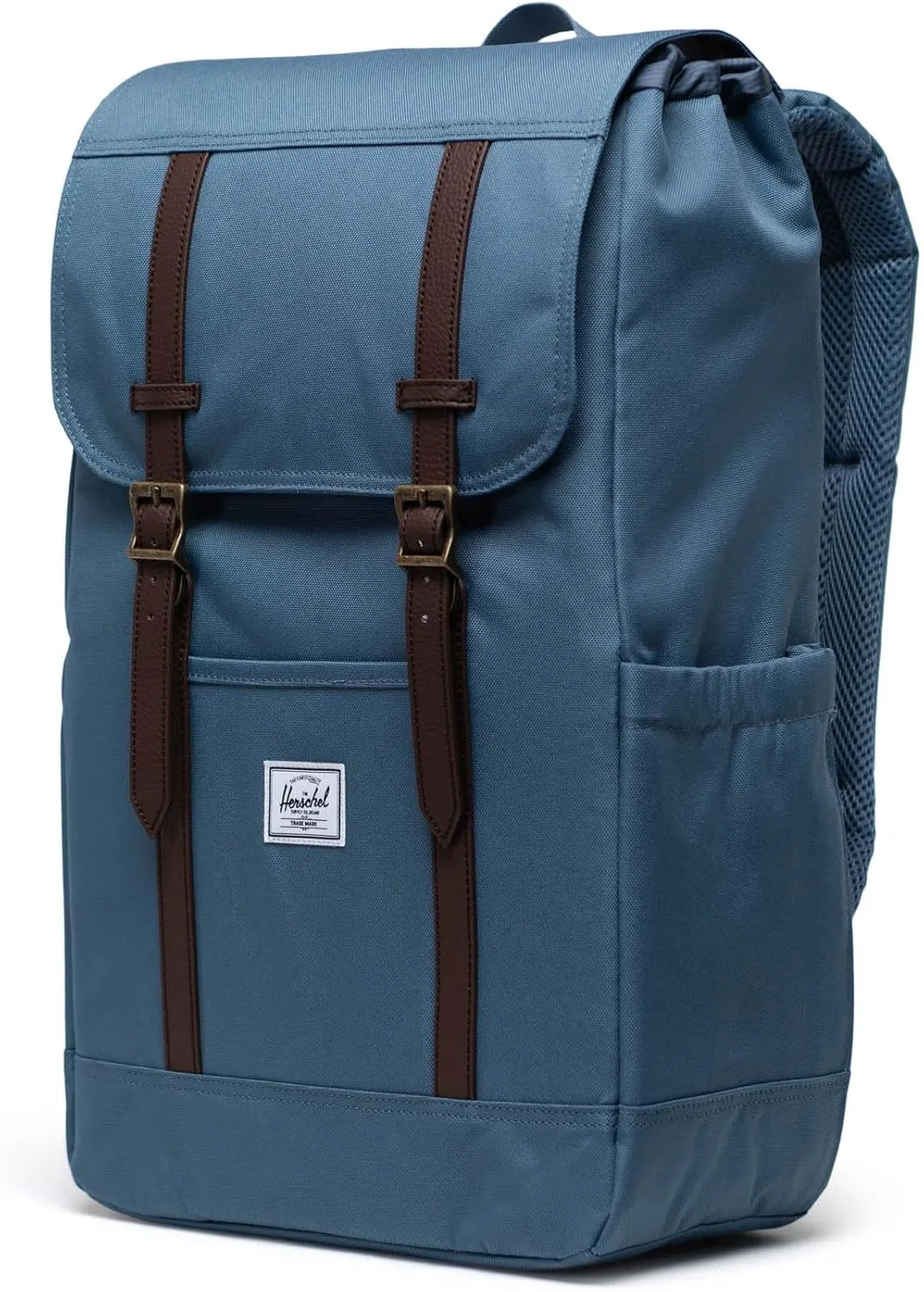 Herschel Retreat Vintage Backpack – 23L Travel, Work & College Bag, Fits 16" Laptop, Padded Straps, Water Bottle Pocket, Durable Backpack for Men & Women, Steel Blue