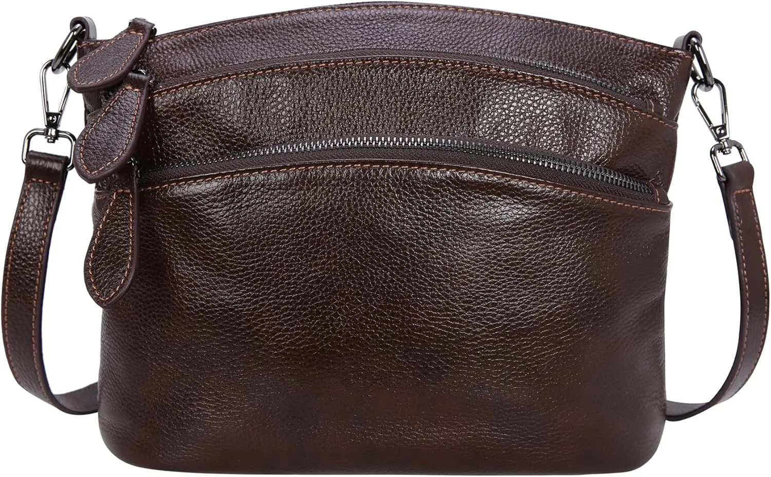 HESHE Leather Crossbody Bags Purses for Women Small Functional Multi Pocket Cross Body Purses Shoulder Satchel Handbags