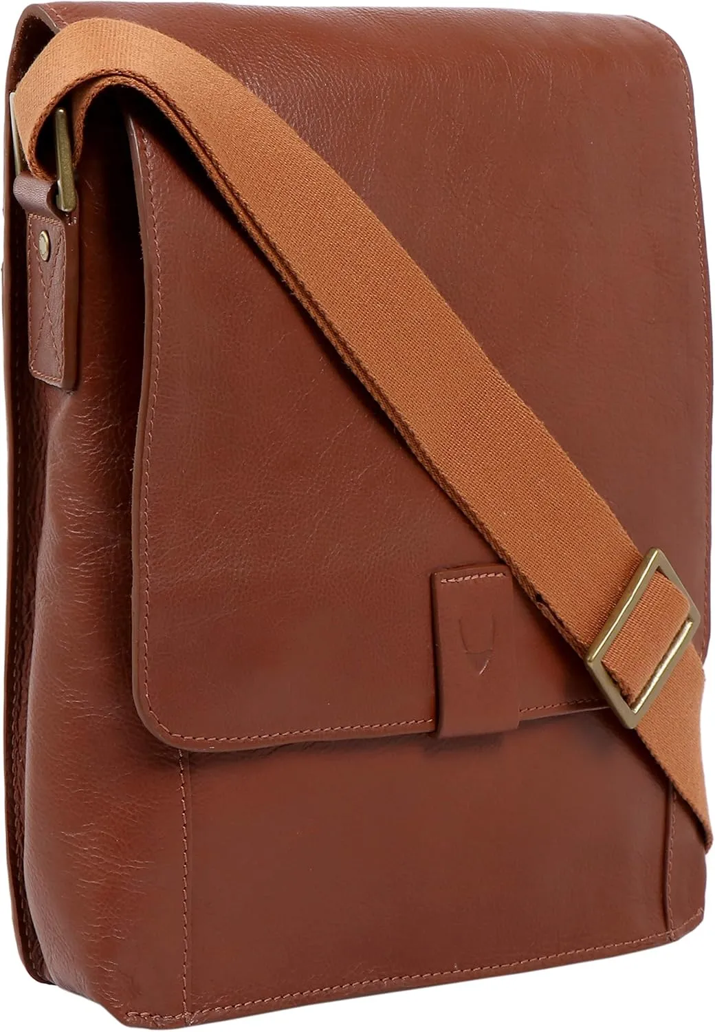 Hidesign Aiden Genuine Leather Medium Crossbody Men/Women Shoulder Messenger Bag / Travel Bag / 10.5" iPad Bag, Tan