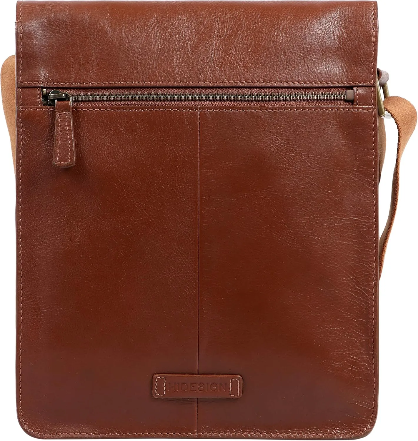 Hidesign Aiden Genuine Leather Medium Crossbody Men/Women Shoulder Messenger Bag / Travel Bag / 10.5" iPad Bag, Tan