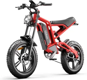 HIDOES B6 Electric Dirt Bike for Adults Fast 30-40mph ebike 20 inch Fat tire 300  lbs Heavy Duty Mountain Bicycle Off Road 40 Miles Long Range Bikes for Commuter Mens Women Teens Girls e-Bike
