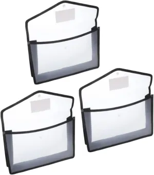 High-Capacity File Holder Office File Folders Thick Pockets Plastic File Bag for Tax Documents Easy to Carry