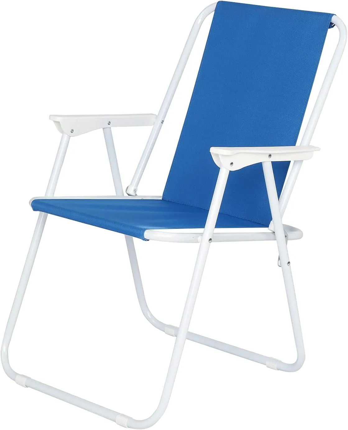 High Seat Folding Beach Chair, Portable, Blue, Oxford Cloth & Iron Pipe, 4 lbs, 38.5cm Sitting Height, 220.46 lbs Load, For Beach, Camping, Hunting, Fishing, Lawn/Garden
