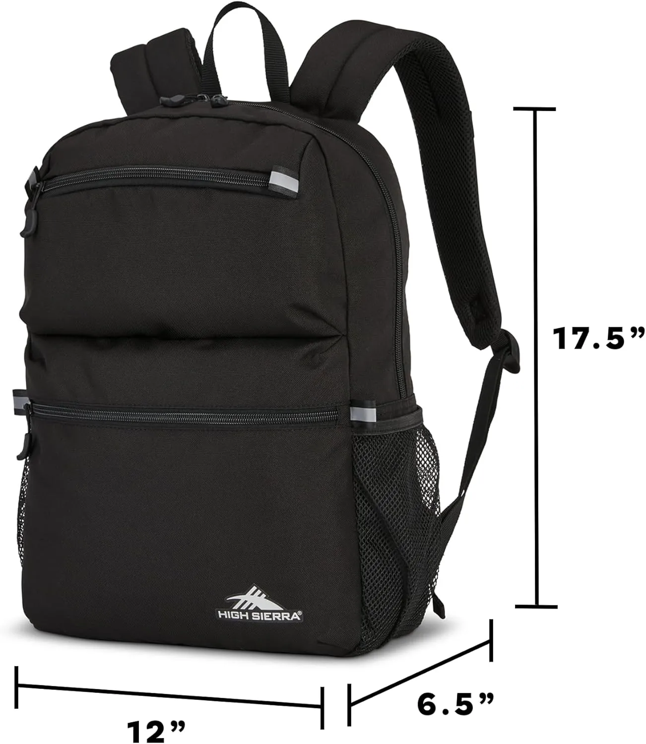 High Sierra Abbreviate Backpack, Laptop Bookbag for Travel, Black, One Size