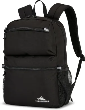 High Sierra Abbreviate Backpack, Laptop Bookbag for Travel, Black, One Size