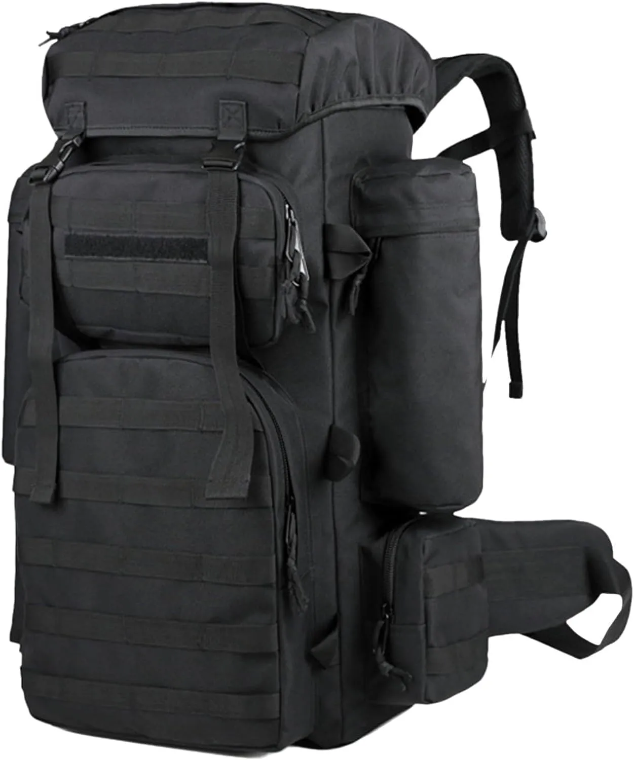 Hiking Backpack 30L Military Tactical Backpack, Army Assault Pack, Lightweight Outdoor Camping Rucksack, Camouflage 3 Day Bug Out Bag, Travel Bag (Black)