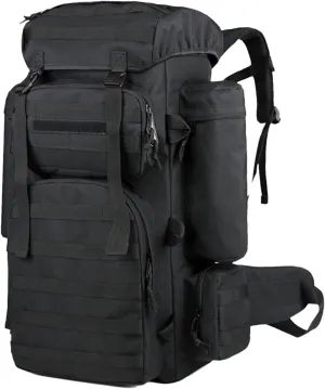 Hiking Backpack 30L Military Tactical Backpack, Army Assault Pack, Lightweight Outdoor Camping Rucksack, Camouflage 3 Day Bug Out Bag, Travel Bag (Black)