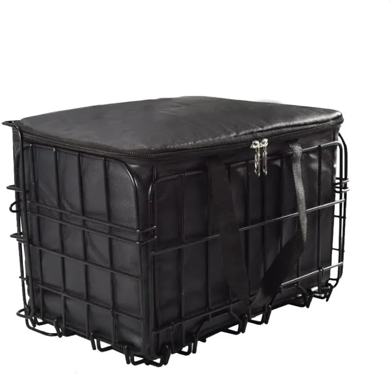 Himiway Folding Bike Basket - Front & Rear Hanging Cargo Storage Basket, Quick Release Mental Storage Rack for Bike Handlebar & Rear Rack, Max. Load 66 lbs /11 lbs, Waterproof & Anti-Rust