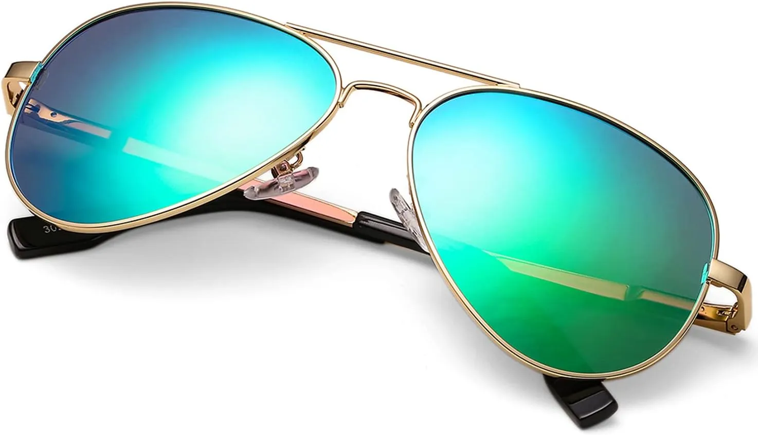 HJSTES Polarized Aviator Sunglasses for Women Men Classic Metal Shades Mirror Lens 100% UV Blocking, 58mm