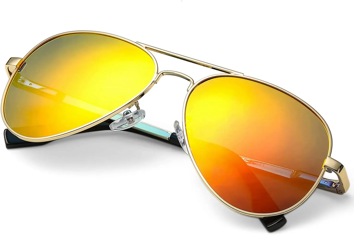 HJSTES Polarized Aviator Sunglasses for Women Men Classic Metal Shades Mirror Lens 100% UV Blocking, 58mm