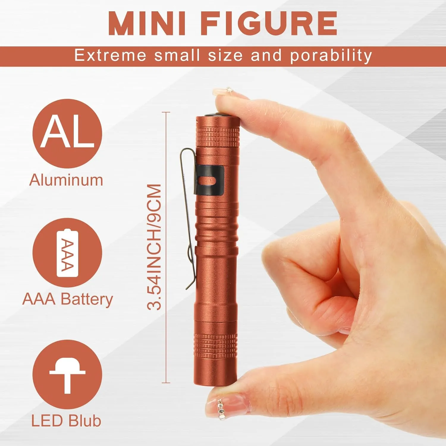 Hortsun 20 Pcs Mini Pen Light Flashlights Pocket Flashlights Pen with Clip Small LED Handheld Slim Torches for Christmas Gift Without Battery, 3.54 Inch (Multicolor)