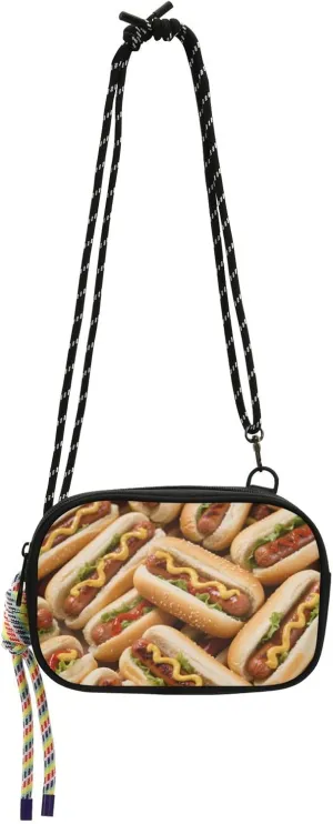 Hot Dog Bread Food Mini Crossbody Bags Men Practical with Credit Card Slots Women's Shoulder Handbags Have a meal