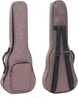 HOT SEAL Simple Linen 10MM Classic Thick Durable Ukulele Case Bag with Large Storage (26in, Brown)