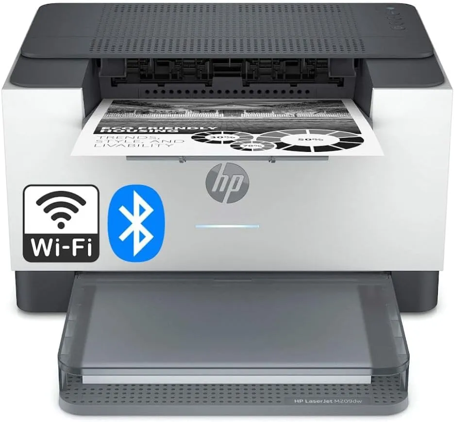 HP Laserjet M209dw High-Speed Wireless Monochrome Laser Printer for Home Use and Small Business, Fast 2-Sided Printing, Scanner, Copying, Dual Band WiFi Compact Black and White Printers (Renewed)