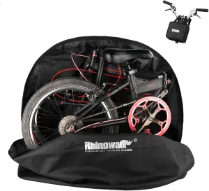 HUNTVP 20 inch Folding Bike Bag Bike Travel Bag Bicycle Carrying Transport Bag Bike Storage Travel Case Foldable Carry Bicycle Protective Bag for Airplane Subway Car