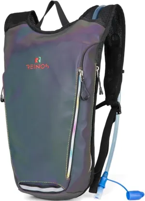 Hydration Backpack Pack with 2L Water Bladder Rave Essentials Lightweight Bag for Hiking, Running Vest, Music Festival for Men Women (Flash)