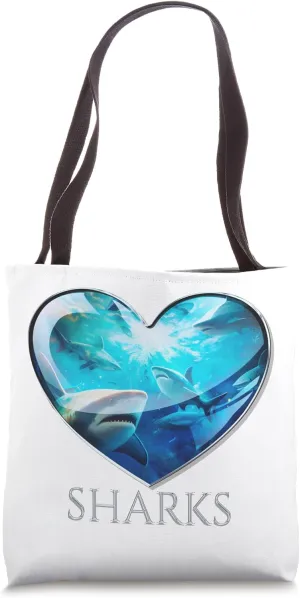 I Heart Sharks - Enthusiast's Favorite Design Tote Bag