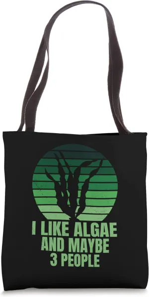 I Like Algae And Maybe 3 People Vintage Phycologist Seaweed Tote Bag