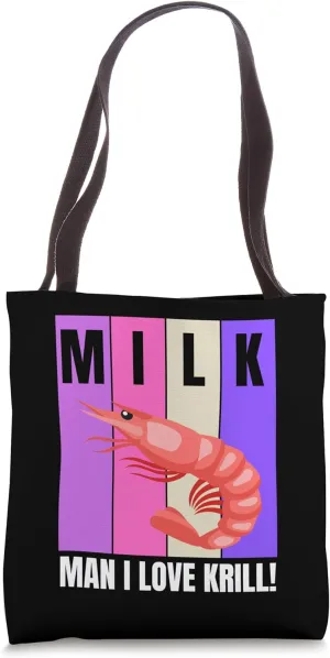 I Love Krill! Seaside Joke Fishing Pun Funny Krill Tote Bag