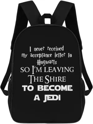 I Never Got My Acceptance Letter Fashion 17 Inch Backpack Simple Shoulders Daypacks Lightweight Laptop Bag Travel Gear