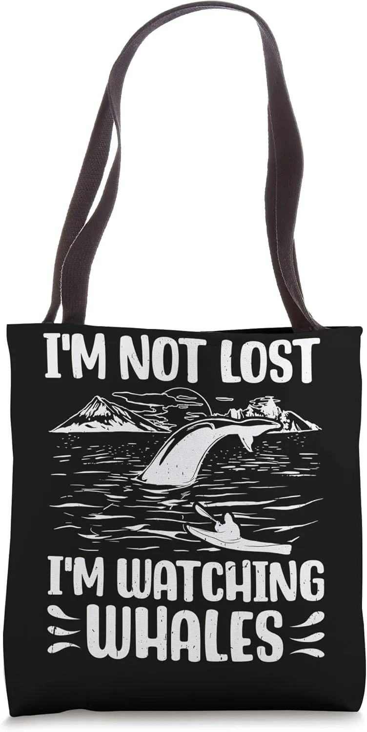 I'm not lost Im watching whales blue whale watching cetacean Tote Bag