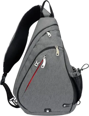 INOXTO Sling Bag, Multipurpose Crossbody Shoulder Bag for Men and Women, Chest Bag Crossbody Daypack for Hiking, Pickleball Bag with Water Bottle Holder for Tennis, Pickleball (Dark grey)