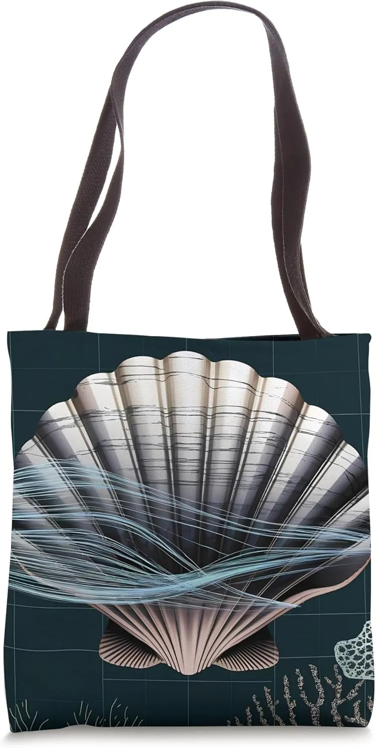 Intricate Seashell with Oceanic and Futuristic Tote Bag