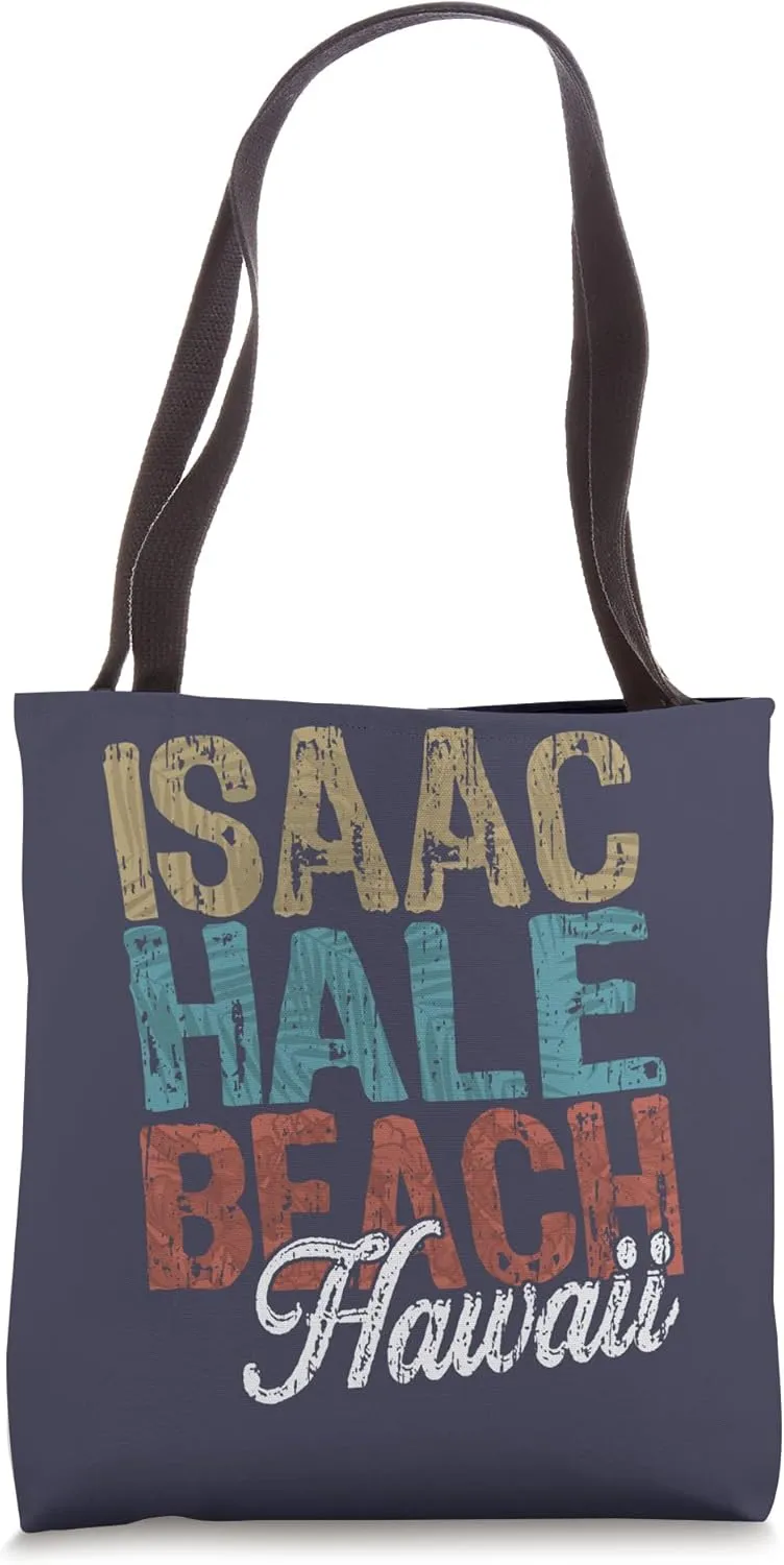 Isaac HALE BEACH Hawaii HIBISCUS & SCRIPT Three Tone Palm Tote Bag