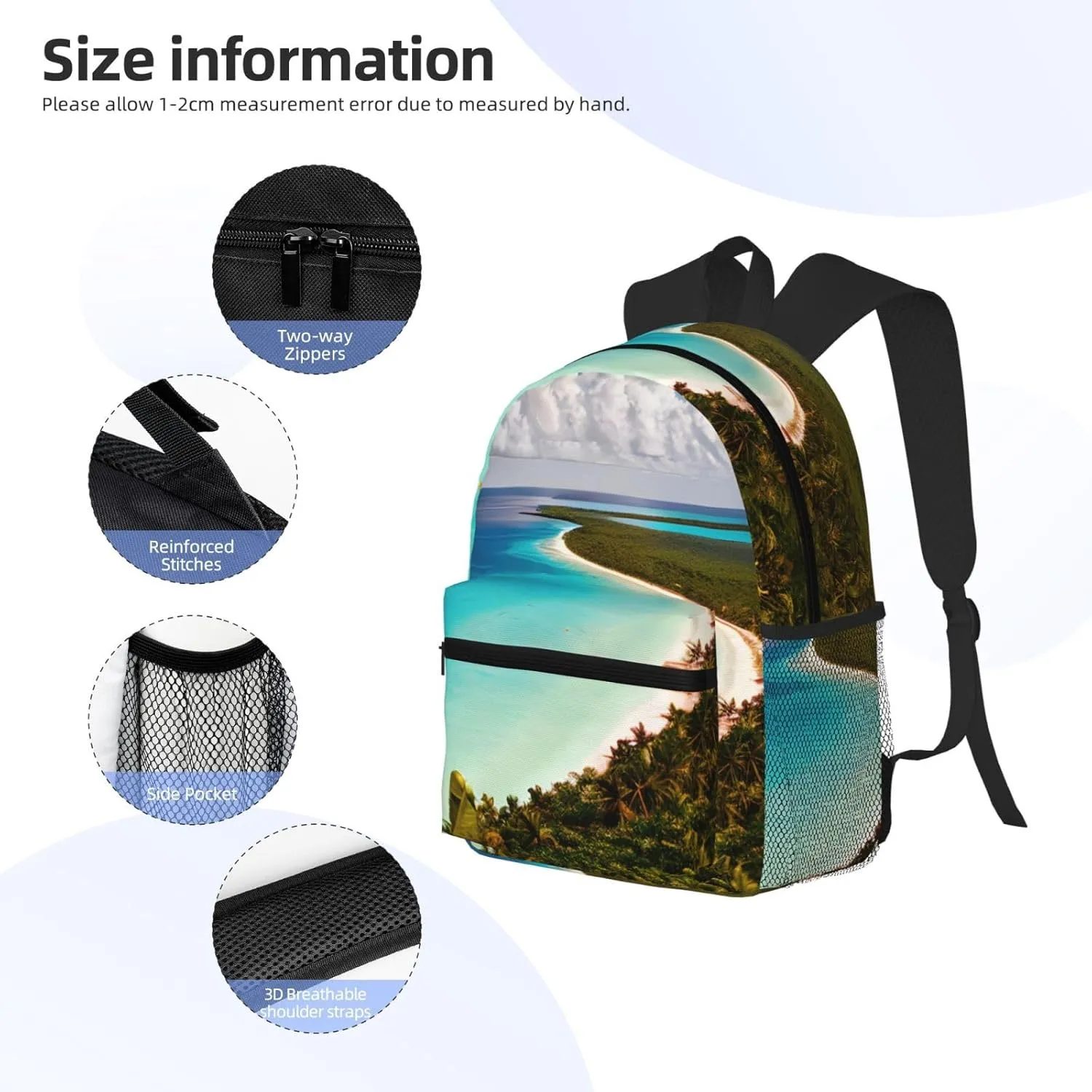 island of cuba Backpack Cute Print Bookbag Women Travel Casual Water-resistant Backpack Travel Bag bags
