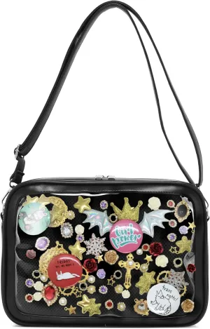 Ita Pin Display Bag, Ita Crossbody Backpack with Kawaii Ita anime purse, Cute Tote Bag for Ita Bag Crossbody black Ita Bag Accessories for Women, Grils