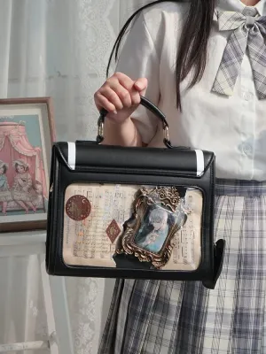Ita Purse Bag for Girls Women, Kawaii Crossbody Bag Clear Window Shoulder Cute Messenger Bag Sling Purse Lolita Bag (Black)