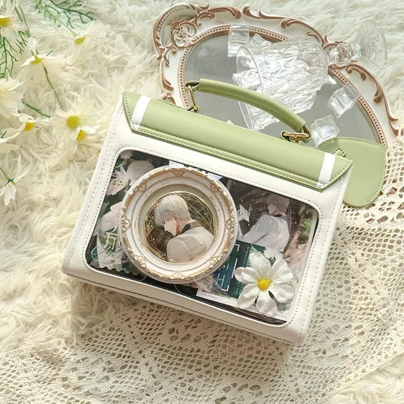 Ita Purse Bag for Girls Women, Kawaii Crossbody Bag Clear Window Shoulder Cute Messenger Bag Sling Purse Lolita Bag (Green)