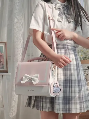 Ita Purse Bag for Girls Women, Kawaii Crossbody Bag Clear Window Shoulder Cute Messenger Bag Sling Purse Lolita Bag (Pink)