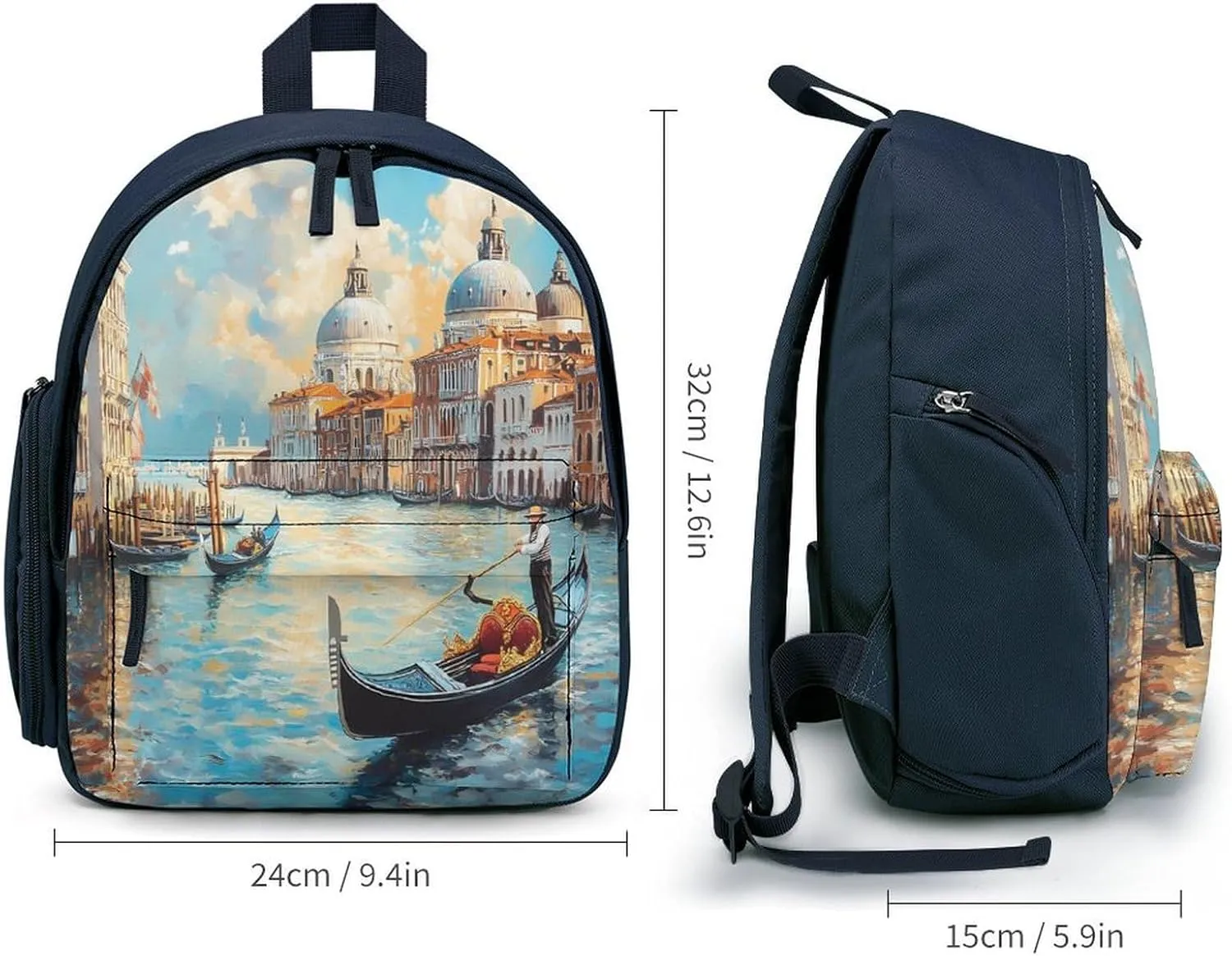 Italian Architecture Venice Funny Travel Backpack Lightweight Shoulder Bag Casual Daypack for Daily Business for Women Men