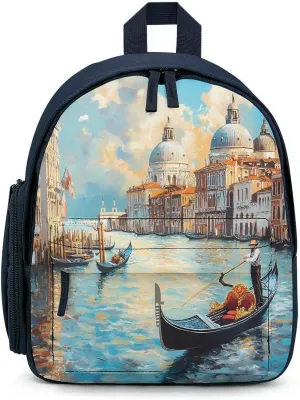 Italian Architecture Venice Funny Travel Backpack Lightweight Shoulder Bag Casual Daypack for Daily Business for Women Men