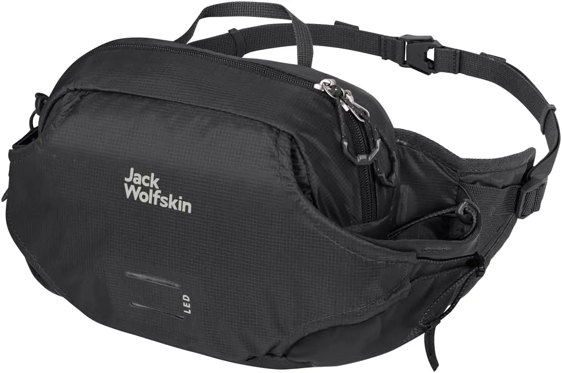 Jack Wolfskin 2011001 Velo Trail Waist Bag, 3L (Reflector Print), Bicycle, 6699_flash black