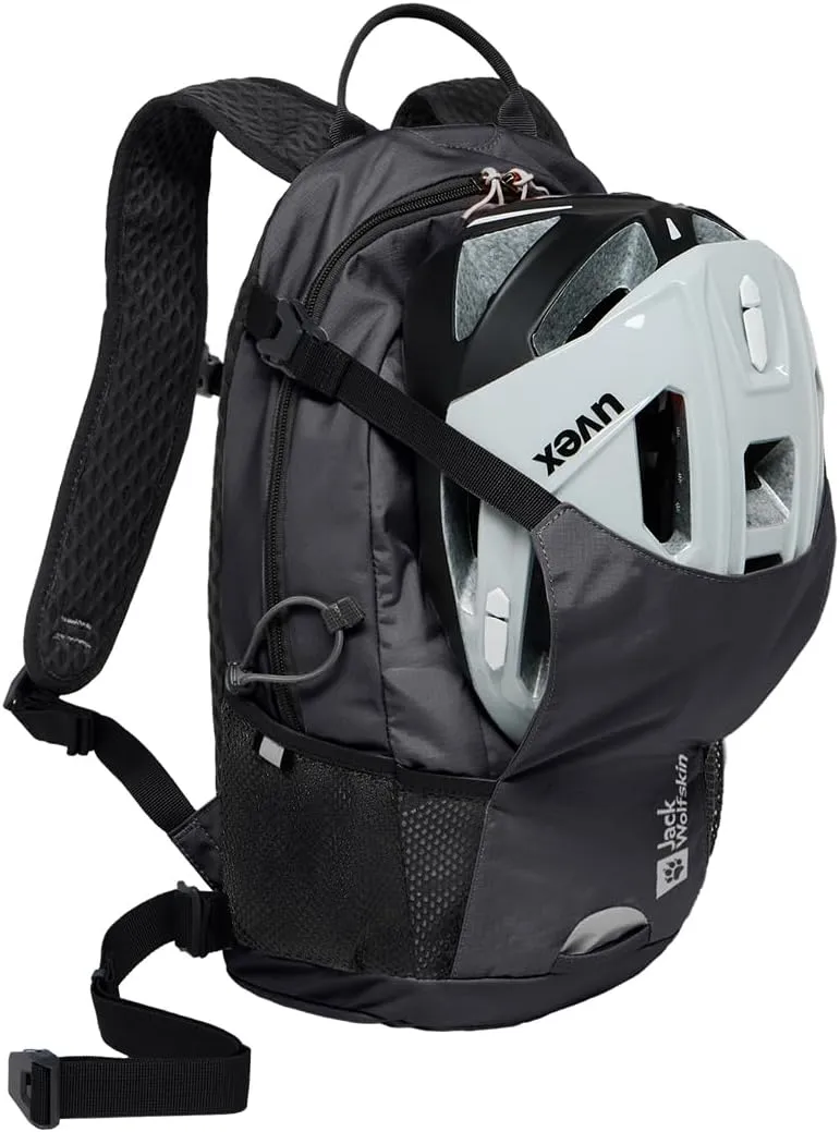Jack Wolfskin Velocity 12L Lightweight Biking Backpack with Rain Cover and Helmet Lashing